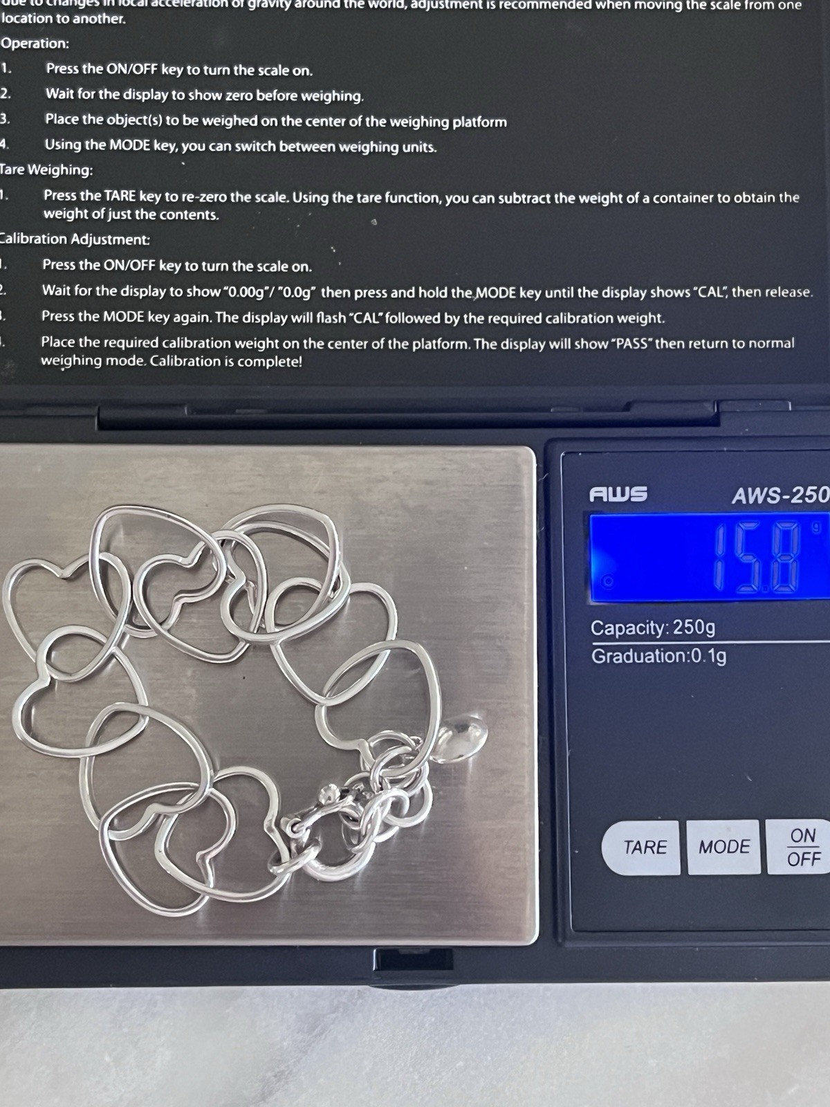 Solid 925 Sterling Silver Open Heart Link Bracele… - image 8