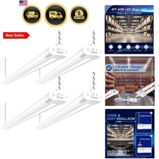 4 Pack Linkable LED Shop Light, 4FT 42W 250W Equivalent , 4400lm, 5000K Dayl...