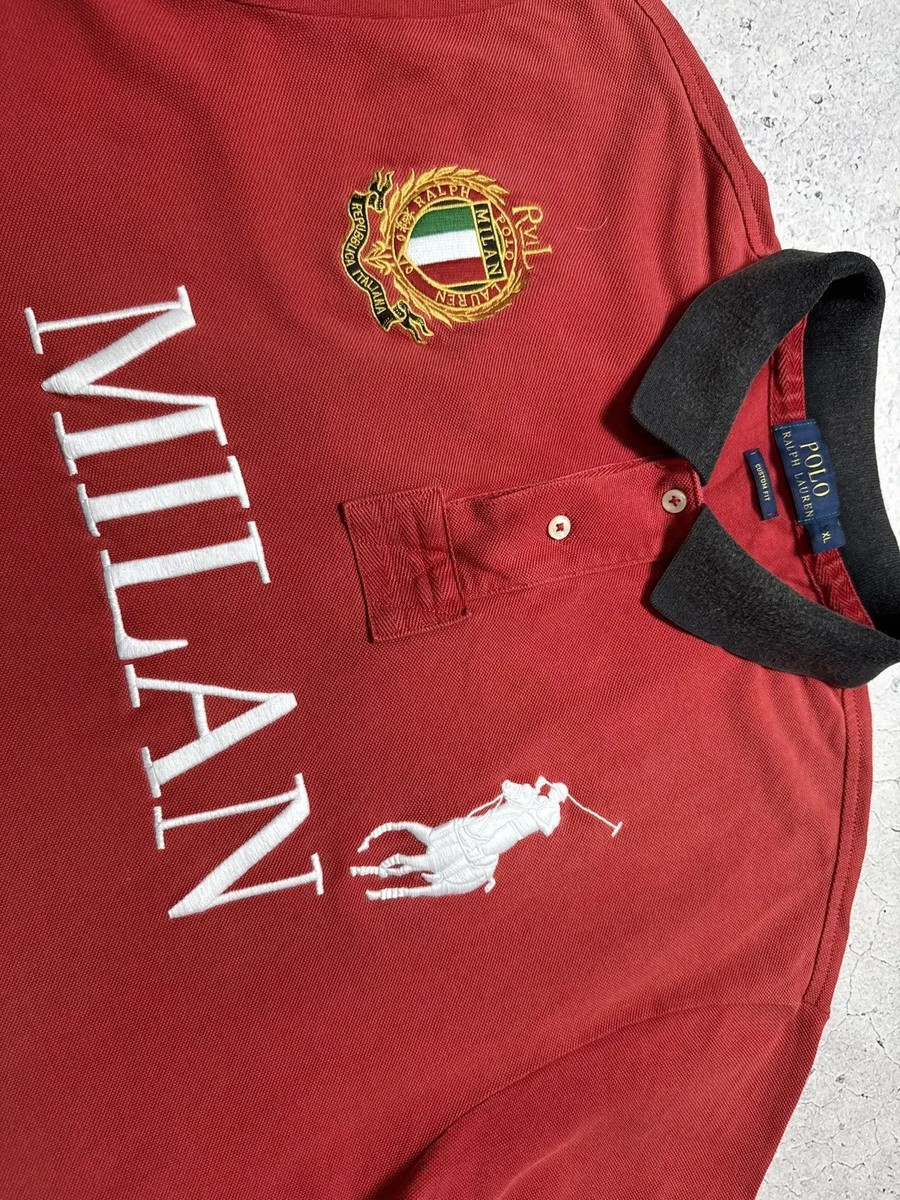 Polo Ralph Lauren 赤 MILAN ポロシャツ S Polo Ralph Lauren Polo T-Shirt Milan Italy #5 Big Pony Luxury PRL