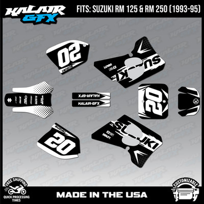Graphics Kit for SUZUKI RM125 RM250 (1993-1995) Spear Series - White