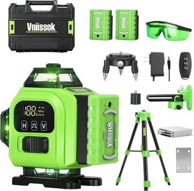 16 Line Laser Level 360 Self Leveling, 4x360°Professional 4D Green Cross Line la