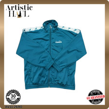 Diadora Men's Teal Track Jacket Size M Vintage Full Zip Italy