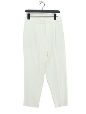 Uniqlo Women's Suit Trousers W 28 in White Polyester with Elastane Dress Pants