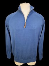 Sid Mashburn Blue 1/4 Zip Sweater Pullover Size - XL NWT NEW