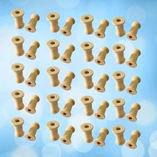 60 Pcs Wooden Spool Spools Empty Portable Yarn Craft Product Glass Shaped