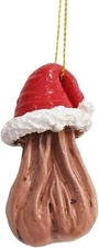 Funny Brown Resin Santa Christmas Tree Decor Hanging Ornament Handmade Xmas Gift