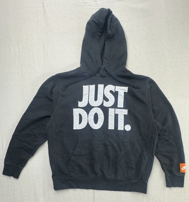 Nike Sportswear Just Do It Hoodie Black Fade Pullover Mens Large GUC