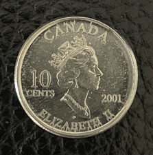 🍁2001 P SERIES CANADA VOLUNTEERS DIME SHORTEN P MULTI TRANSCRIPT ERRS DIE CHIP