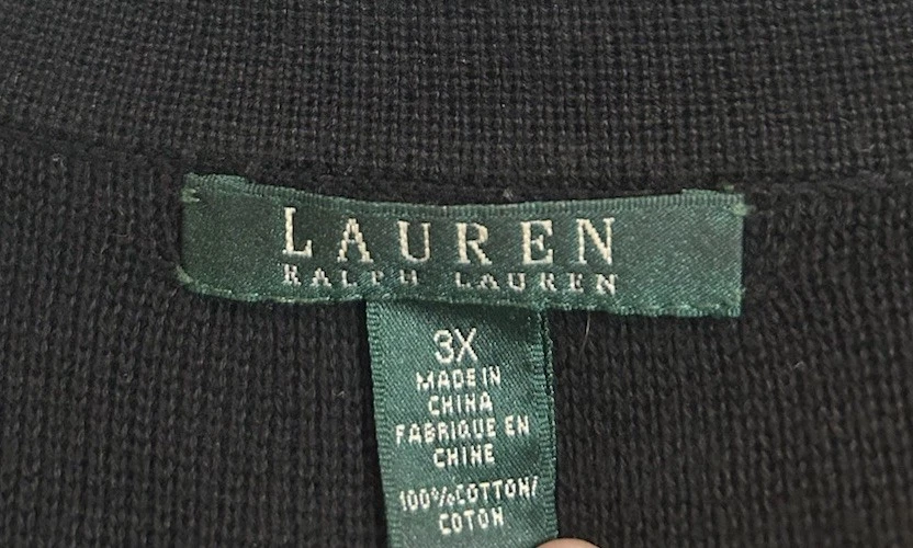 Lauren Ralph Lauren Womens Size 3X Sweater Knit Single Breasted Blazer Black - Image 2 of 4