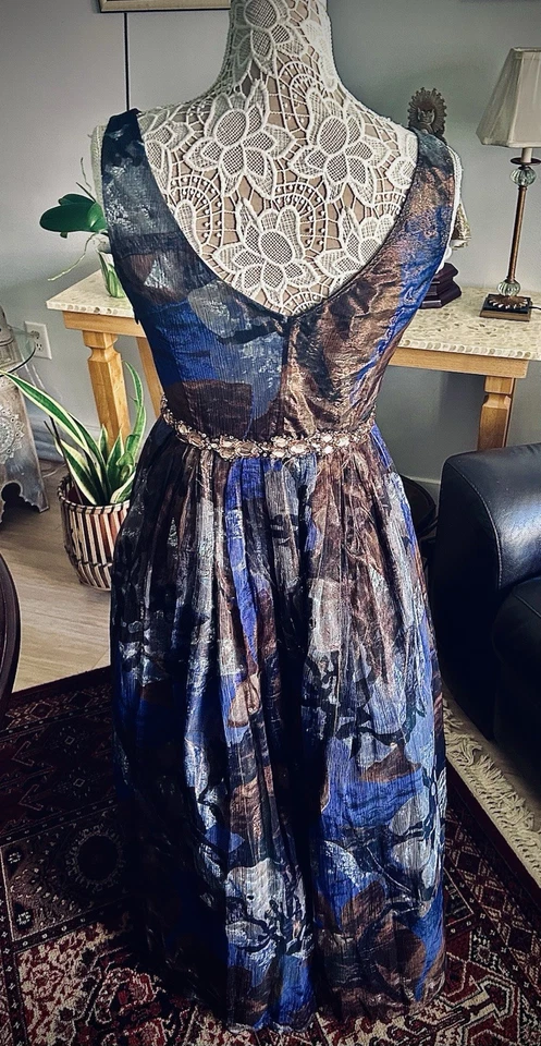 Vestido Largo Adolfo Dominguez Sin Mangas Multicolor Talla 40 US 6 Hecho en España Foto 2 de 4