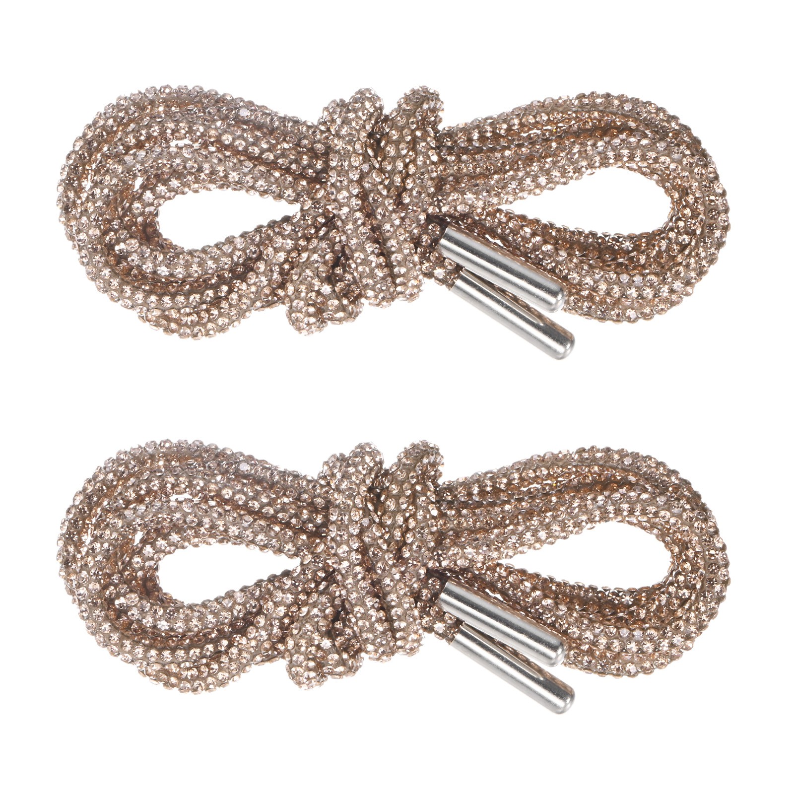 APL 1 Paio Lacci per Scarpe con Strass 55" Corde in Cristallo per Sneakers Champagne