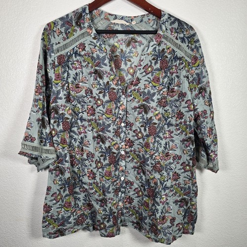 Gilet Sans Manches Homme AJ Taille L - Motif Floral Bleu Et Blanc - Neuf Avec étiquettes