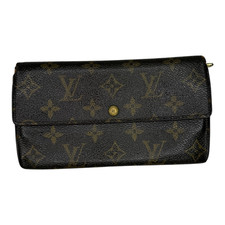 Louis Vuitton Women Monogram Flap Brown Canvas Sarah Wallet Made In Spain