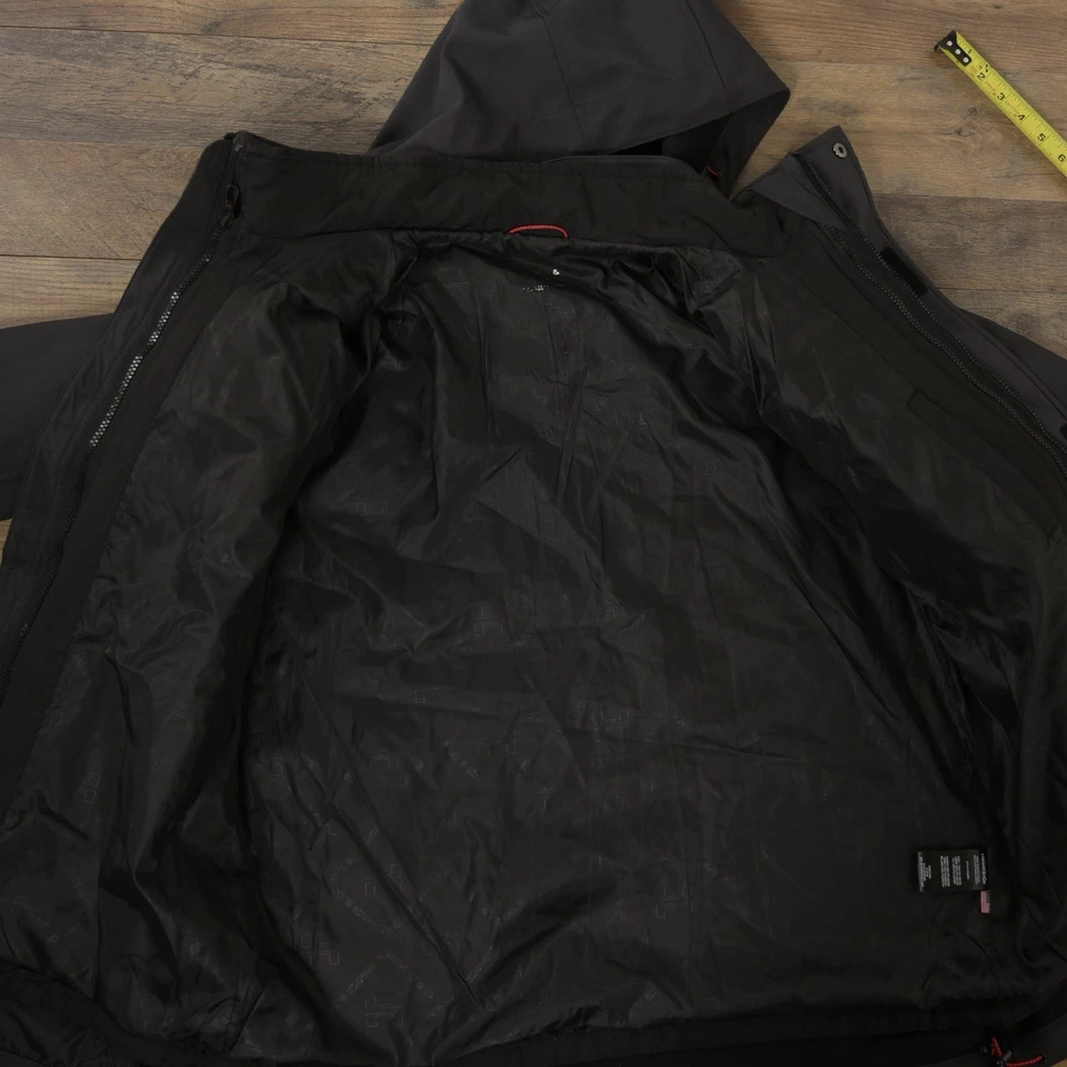 Chaqueta clásica con cremallera Hawke & Co M. gris oscuro con capucha para exteriores con bolsillos para hombre Foto 3 de 4