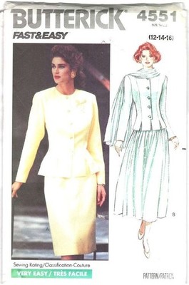 PATTERN Butterick Women's Sewing Misses' Petite Top, Scarf & Skirt SIZE 12-16