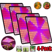 4 Pack 8500W LED Grow Light Panel Full Spectrum Lamp for Indoor Plant Veg Flower