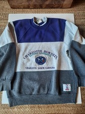 Vtg Charlotte Hornets Sweatshirt Mens M Nutmeg Mills NBA Graphic Retro Usa