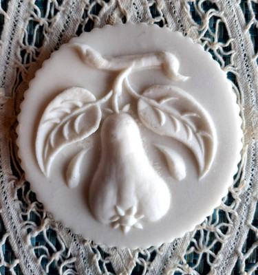 RETIRED SWISS Springerle Shortbread Chocolate Marzipan Cookie Press Mold - PEAR