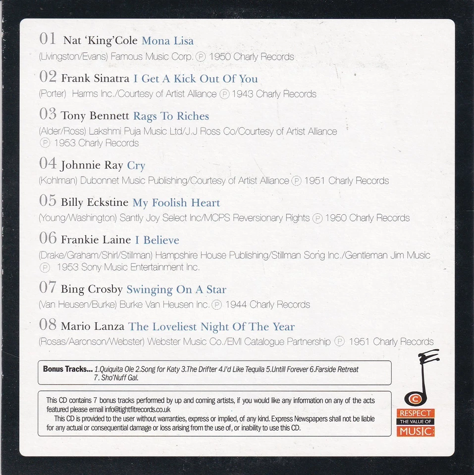 CLASSIC CROONERS Volume 2 ( DAILY EXPRESS Newspaper CD ) - Bild 2 von 3