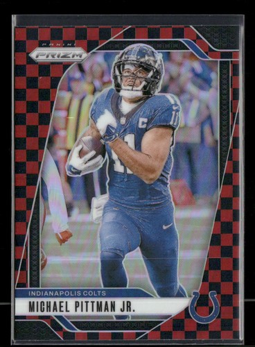 2024 Prizm NFL #123 Michael Pittman Jr. Red Black Checkerboard Prizm - Colts - Picture 1 of 2