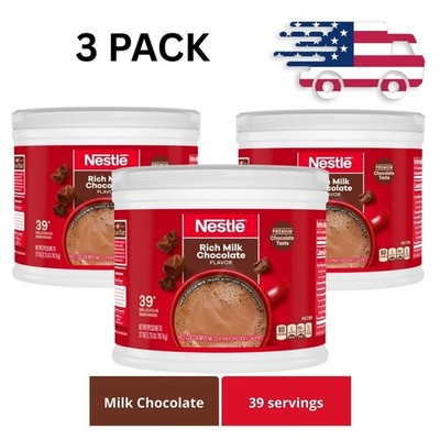 Nestle Hot Cocoa Rich Milk Chocolate Flavored Mix Powder, 27.7 oz, Can ( 3 BOX )
