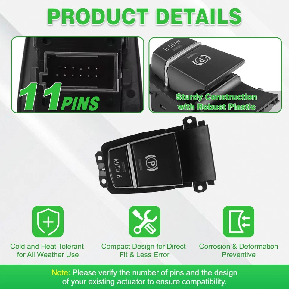 Electric Brake Button Parking Switch 11 Pins For BMW 5 Series F10 F18 2011-2016 - image 2 of 4