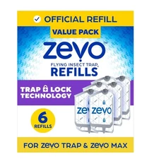 New 1/2/3Pack Zevo Flying Insect Trap Refill Cartridges (6 Refill Cartridges)