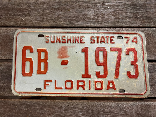 1974 FLORIDA LICENSE PLATE 6B 1973 Palm Beach County