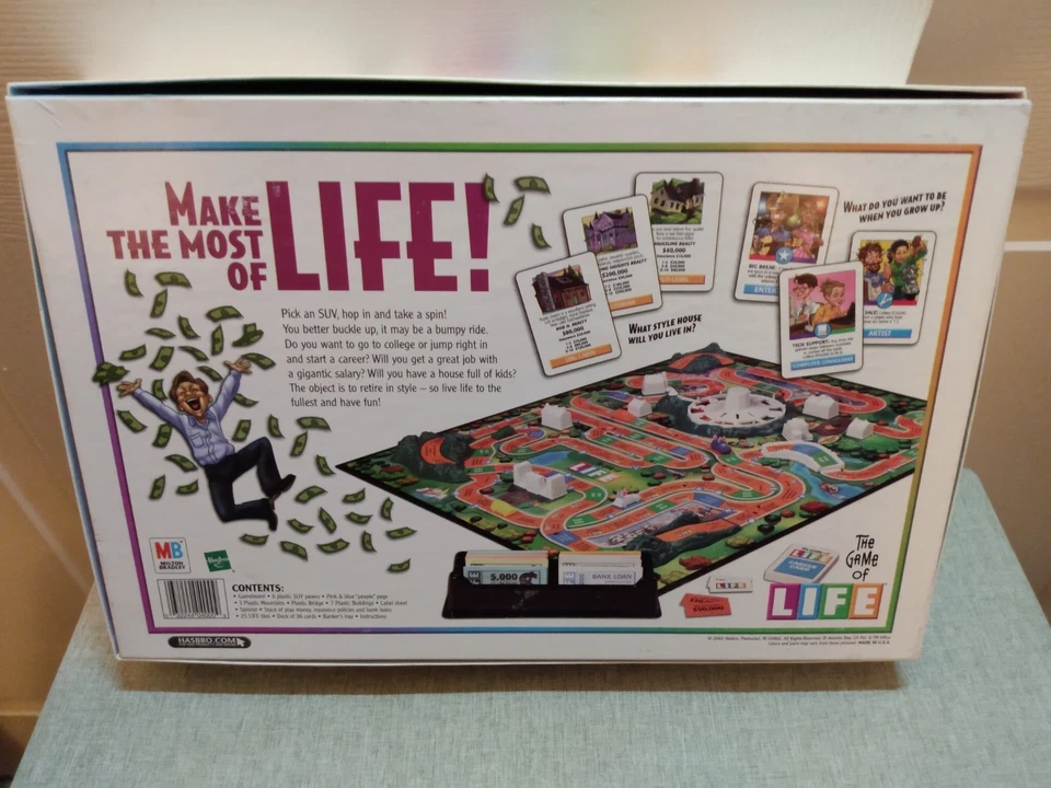 The Game of Life 2002 Board Game Hasbro Milton Bradley Fully Complete Very Good - Image 4 of 4