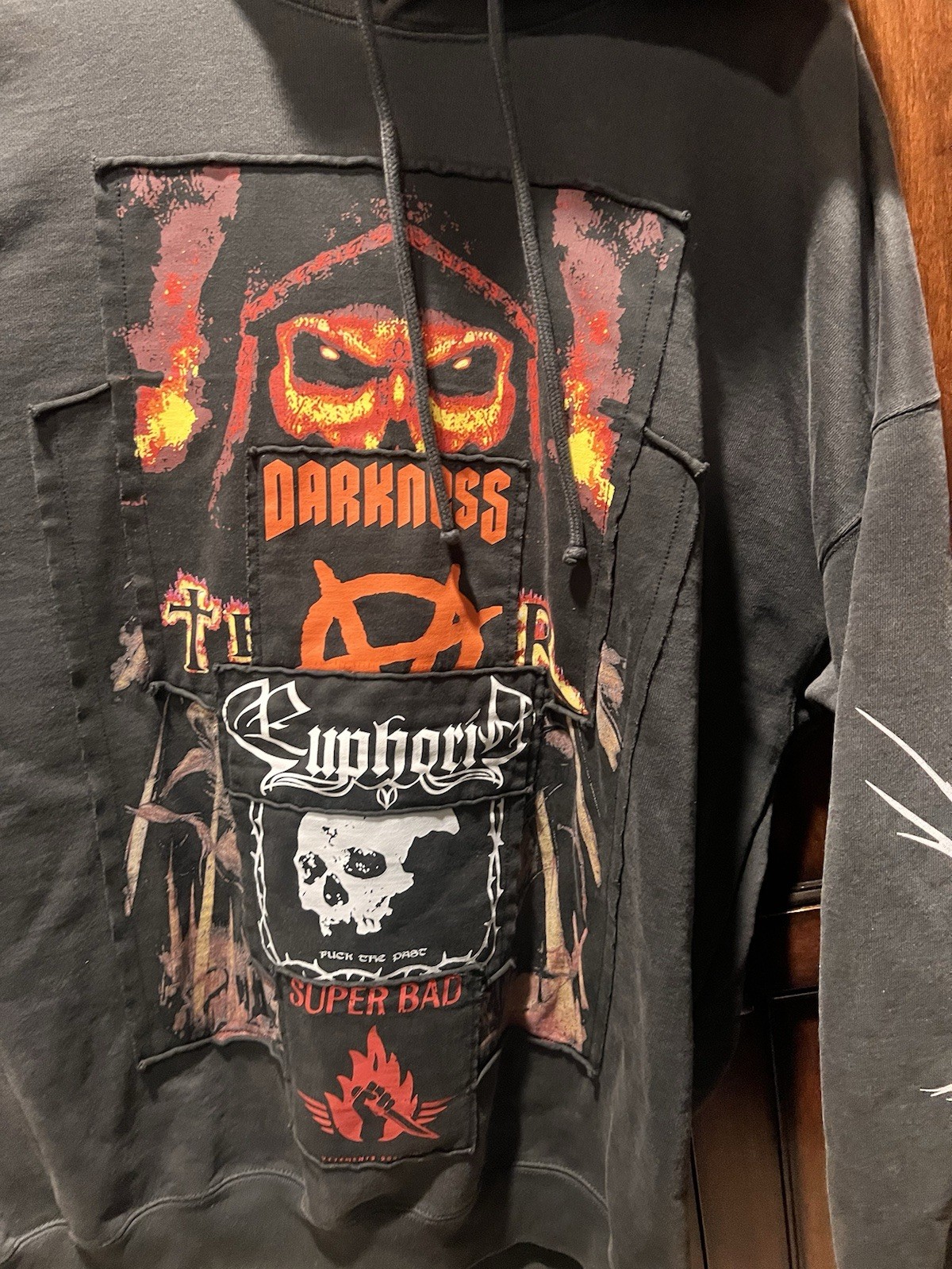 Authentic Vetements Hardcore Metal Patch Hoodie S… - image 3