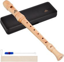 Music Recorder Instrument, Beginner Adult Baroque Alto Recorder, 8-Hole Wooden P