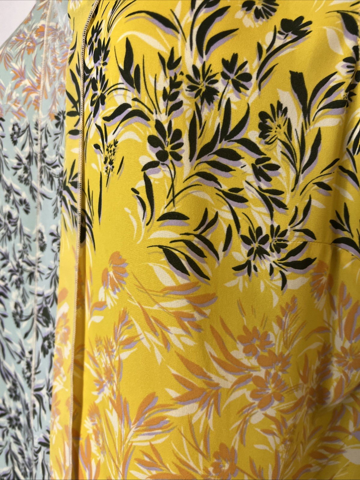 Cabi Patchwork Golden Glow Split Neck Blouse Cont… - image 3