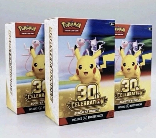 Oct 2 Release Pokemon TCG 30th Anniversary Celebration Booster Bundle x3 PRESALE