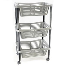 Kitchen Basket Storage Trolley Organiser Fruit Vegetable Rack Tidy On Wheels