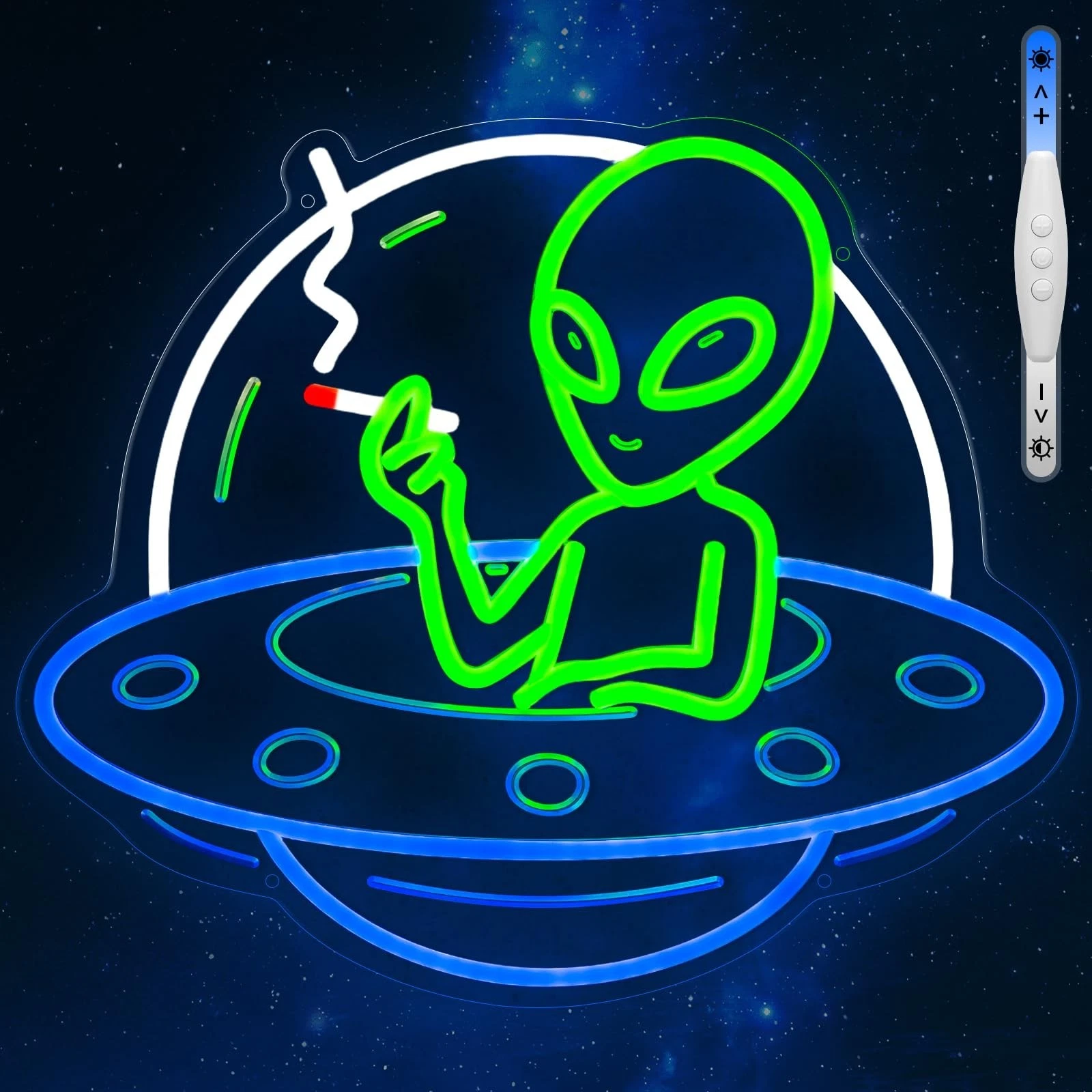 Alien Neon Signs for Wall Decor, UFO Neon LED Signs Light for Man Cave, USB D...