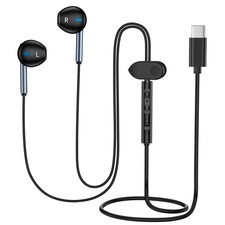 Samsung Wired Earbuds USB C Headphone for Galaxy A17 A16 5G A15 Black