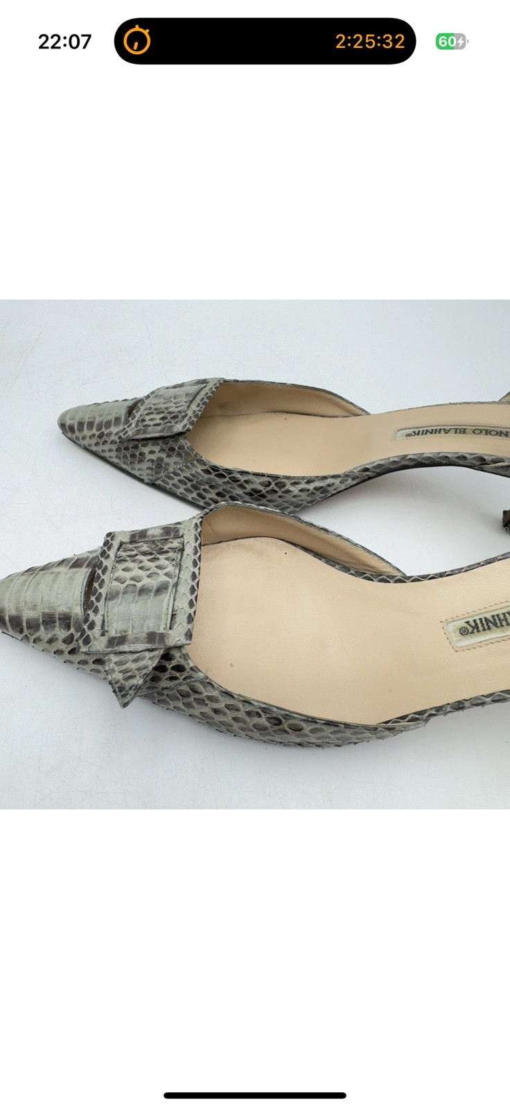 Manolo blahnik Exotic Python Leather kitten High … - image 6