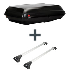 Dachbox G3 BiCube 520+ + Dachträger Menabo Ariete für Mercedes GL-Klasse X164 FP Dachbox G3 BiCube 520+ + Dachträger Menabo Ariete für Mercedes GL-Klasse X164 FP