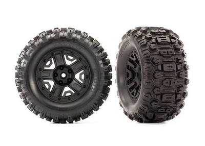 Traxxas Sledgehammer Reifen auf Felge 2.8 schwarz 12mm, Rustler 4x4 - 6792