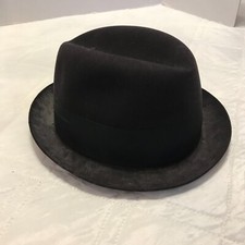 Men's VTG Dark Gray Keens British Bowler Derby Hat Sz 7 1/8
