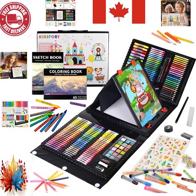 Gift-Ready 290-Piece Art Set with Double-Sided Easel - Perfect for Ages 3-12