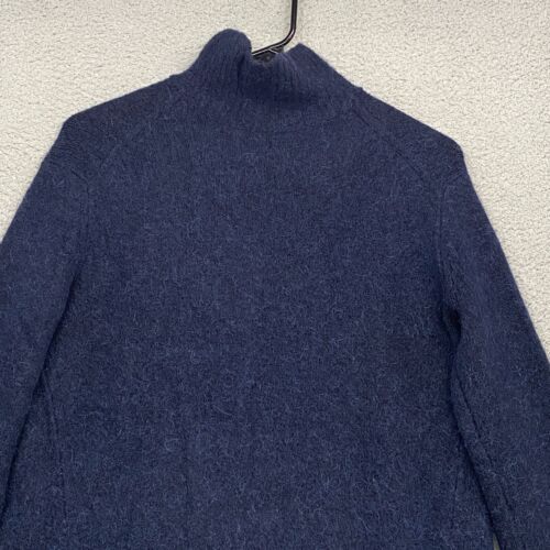 Vince Alpaca Sweater Womens XXS Mock Neck Navy Blue Knit Cozy Pullover Stretch - Picture 2 of 13
