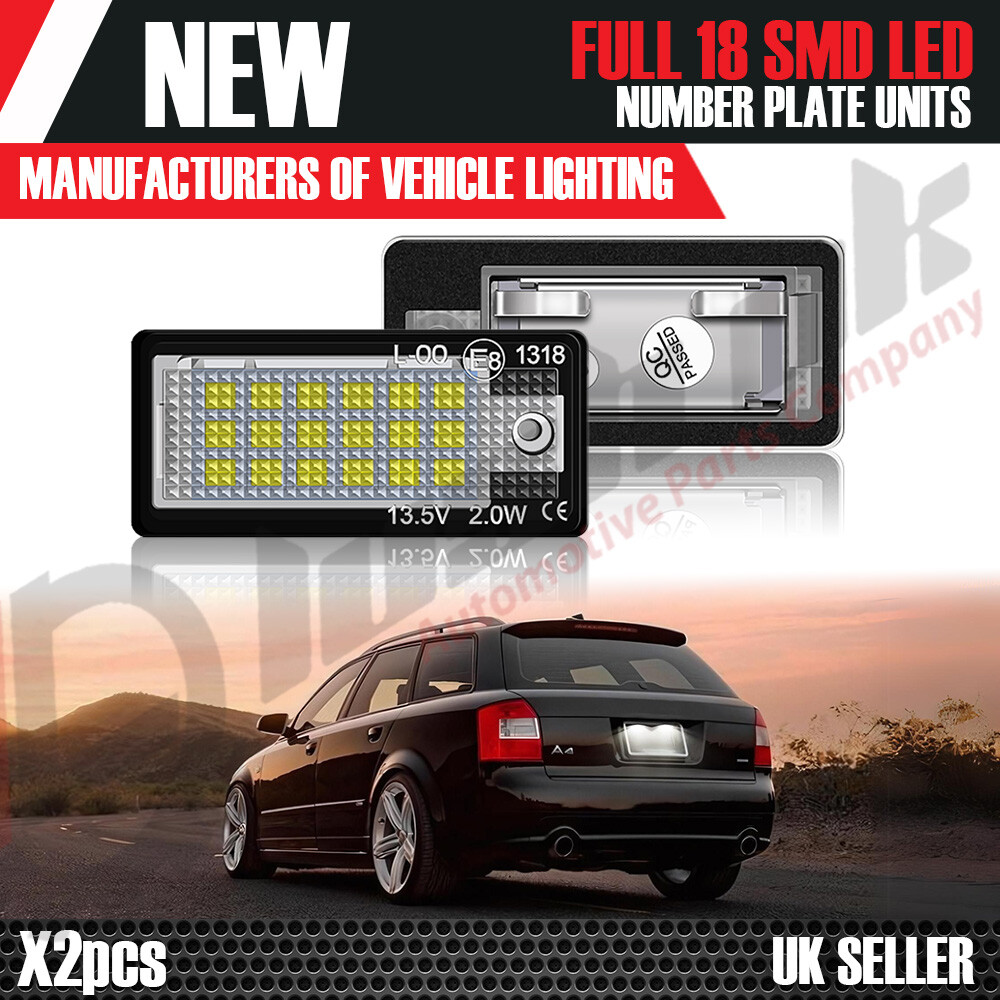 x2 Audi A3 8P A4 S4 B6 8E RS4 B7 A6 C6 RS6 Q7 LED License Number