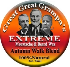 "Autumn Walk" Blend - Mustache & Beard Wax 2oz- Stiff / Extreme - Outdoor scent
