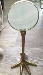 Pottery Barn Duck Footed Magnifying Glass Antique Gold Free
