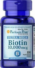 Puritan's Pride Biotin 10,000 mcg - 100 Softgels Exp 5/27