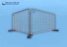 Bauzaun mit Rundrahmen 10er Set - wahlweise mit Beton-, PE- oder PVC-Bauzaunfuß