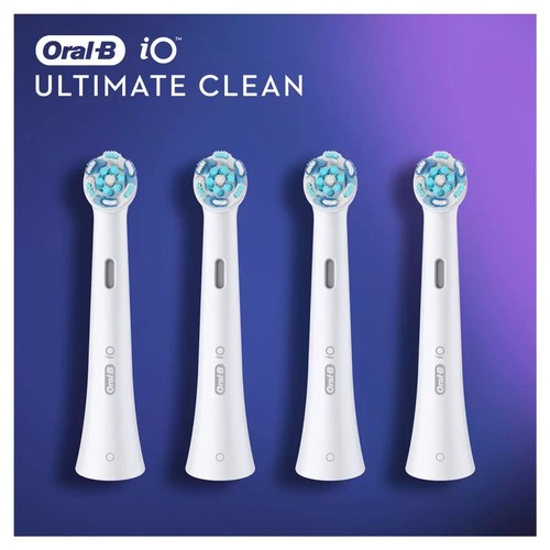 Oral B iO Ultimate Clean Brush Heads in White 4 Pack Twisted & Angled Bristles - Picture 2 of 6