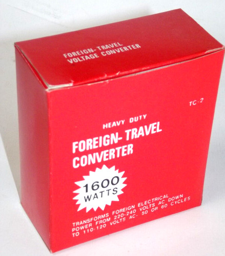 NIB Heavy Duty Foreign-Travel Converter 1600 Watts Green Unbranded One Outlet J