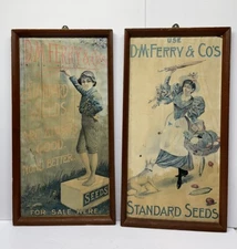 2 VTG Framed Advertisement Posters D.M Ferry & Co. Farm Seed agriculture, Ad’s